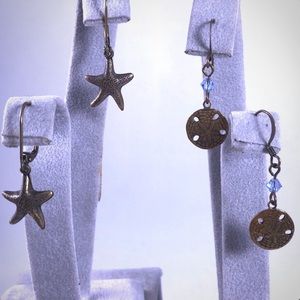 Starfish and Sand Dollar Beach Earring Set